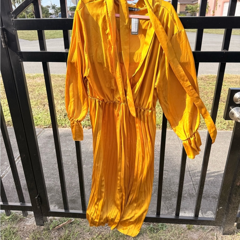 Vibrant Yellow Long Sleeve Dress